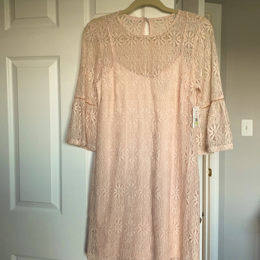 Peach lace dress
